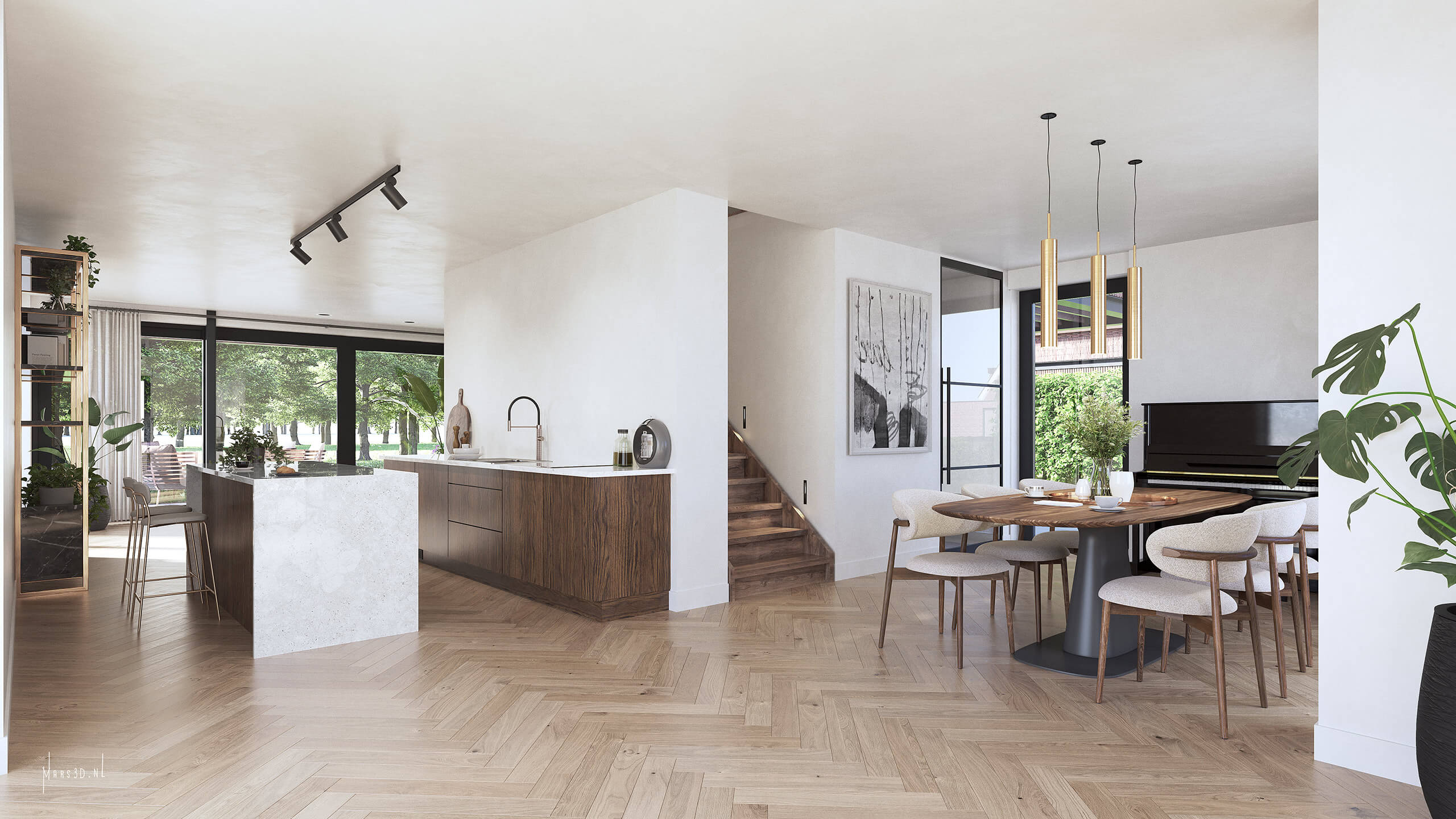 Interieurimpressie bouwnummer 2, 3 en 4